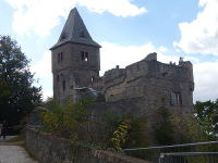 Odenwald Foto: Innenhof Burg Frankenstein